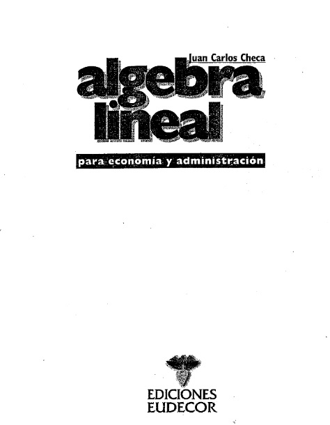 algebra lineal para economia y administracion checa pdf