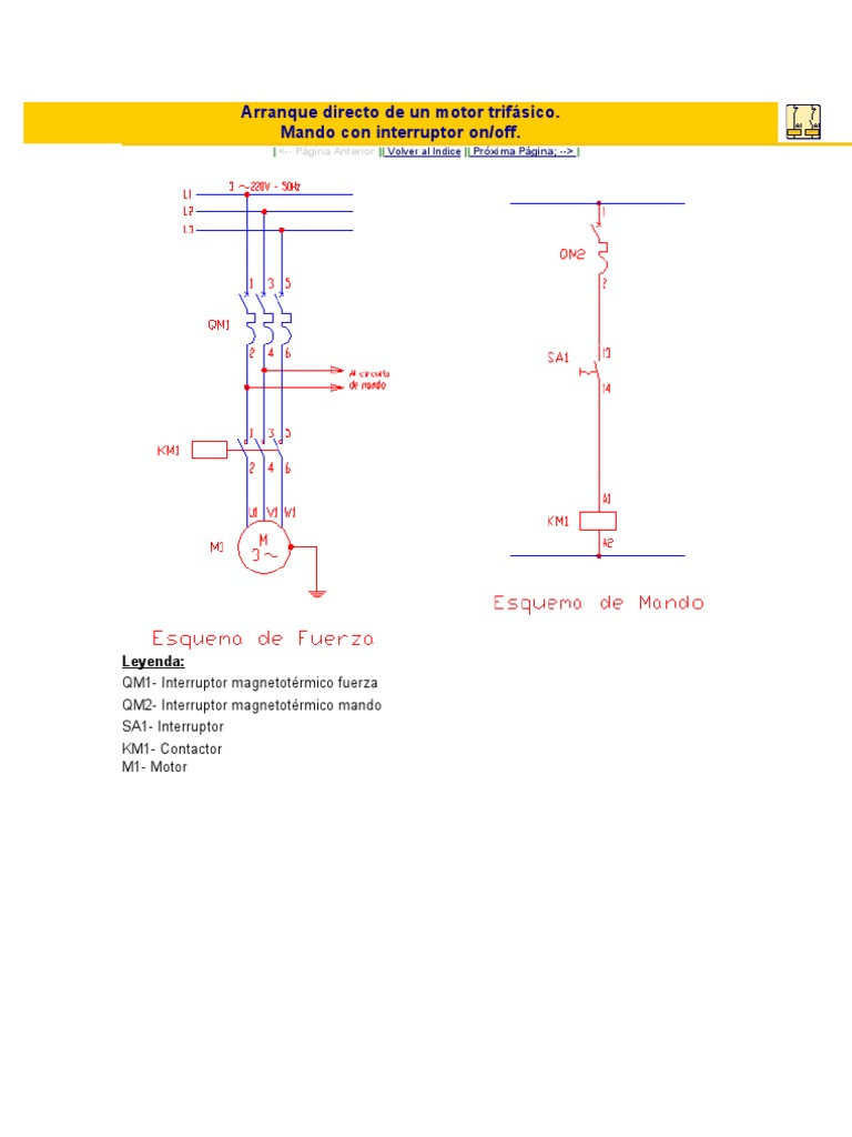 arranque directo de un motor trifasico pdf