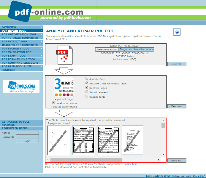 como reparar pdf dañado online