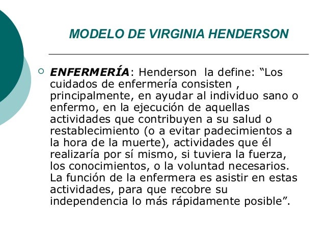 definicion de las 14 necesidades de virginia henderson pdf