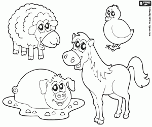 animales de la granja para colorear pdf
