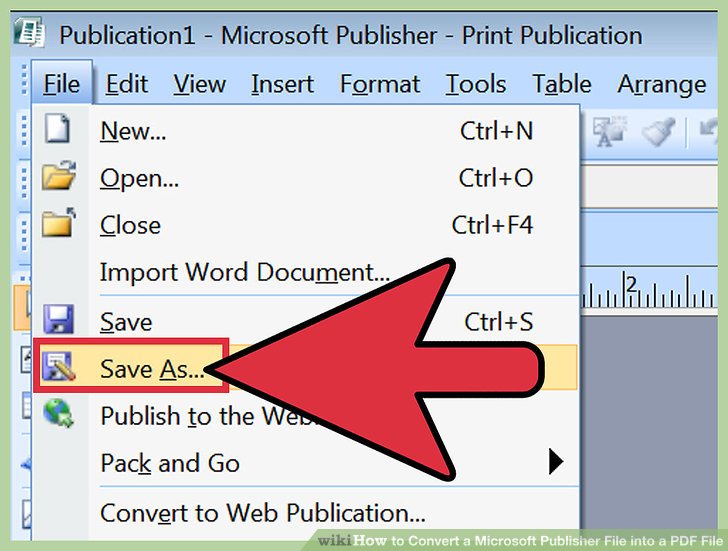 como cambiar un archivo de publisher a pdf
