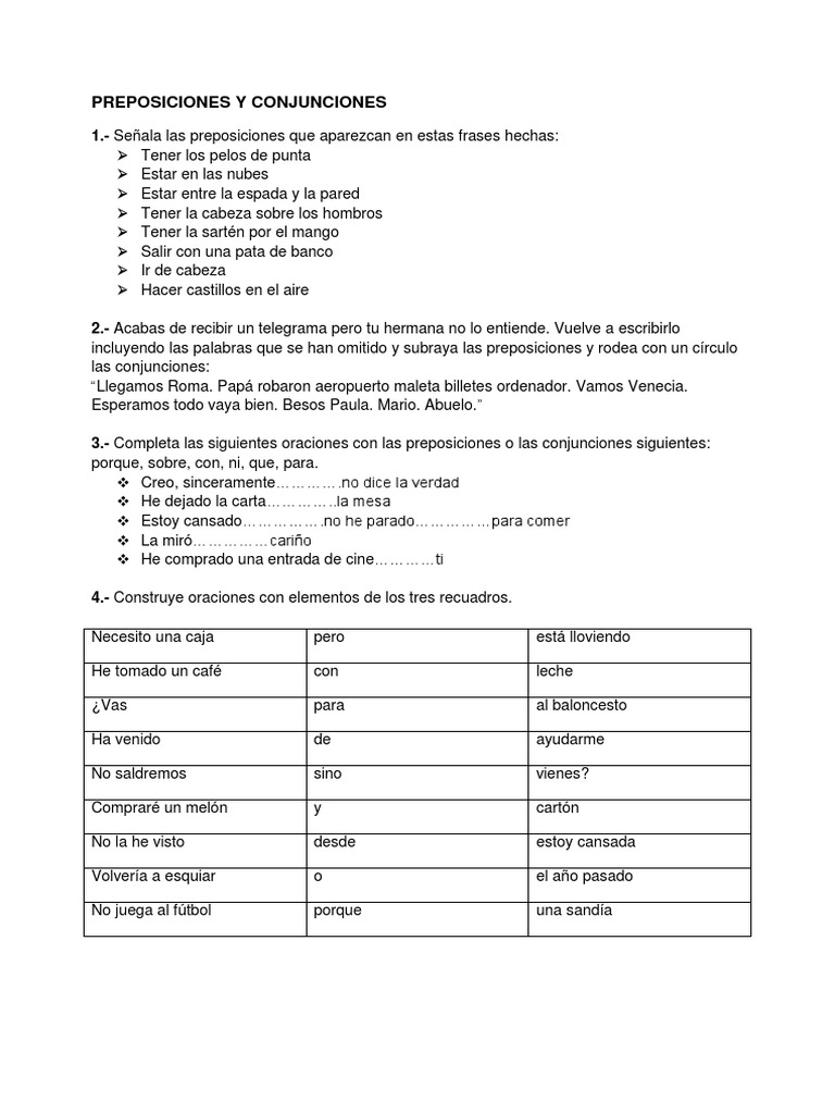 conjunciones y preposiciones en ingles pdf