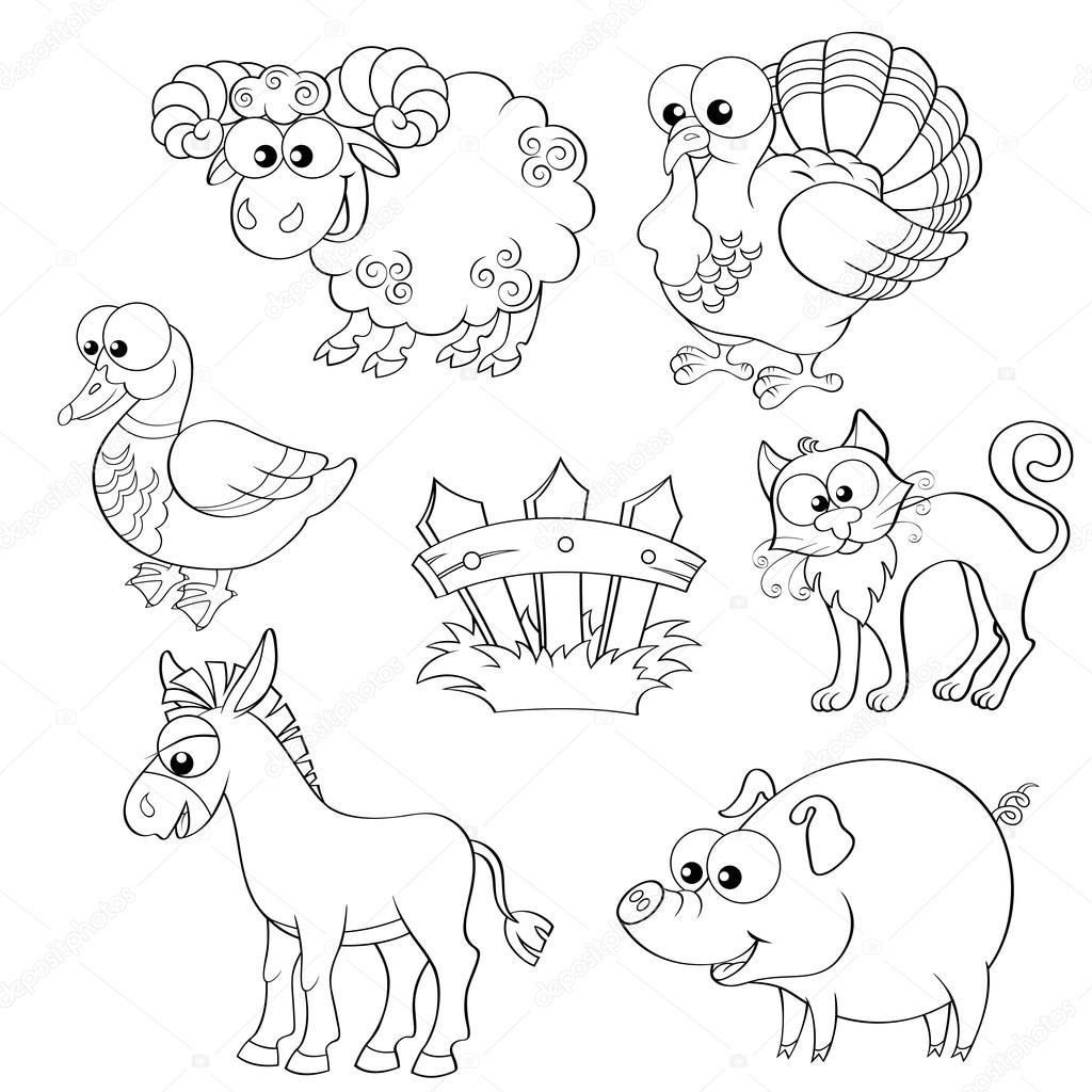 animales de la granja para colorear pdf