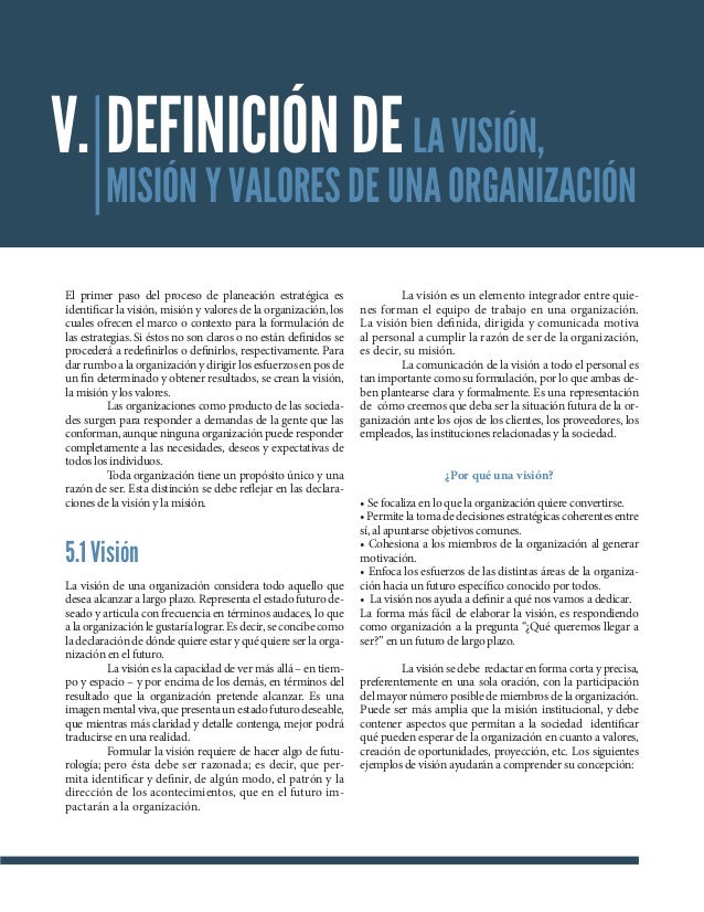 definicion de mision y vision pdf